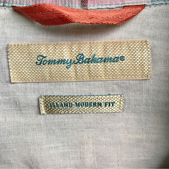 Tommy Bahama linen island modern fit mens short sleeve collar button shirt small - Picture 8 of 10